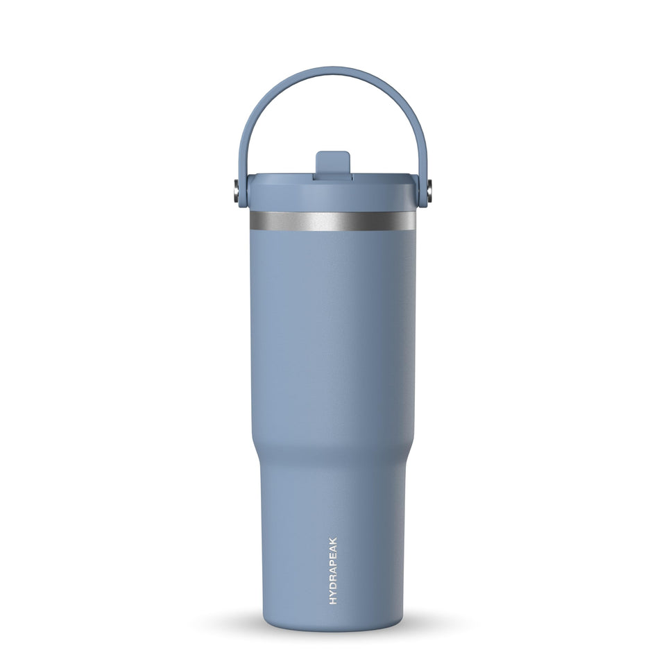 Hydrapeak Nomad 32 oz tumbler with handle and straw lid keeps drinks cool outdoors