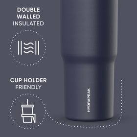 Hydrapeak Nomad 32 oz tumbler leakproof design prevents spills during travel.