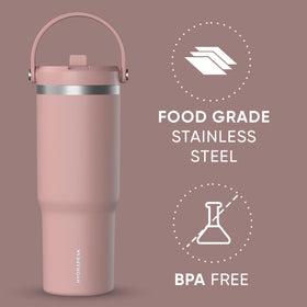 Hydrapeak Nomad 32oz tumbler with spill-proof lid for secure travel.