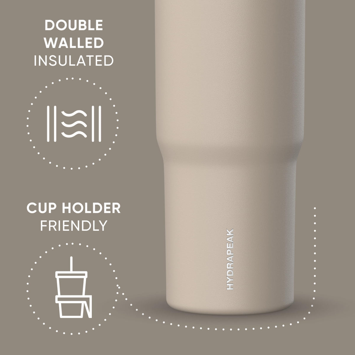 Hydrapeak Nomad fits most cupholders for easy on-the-go use.