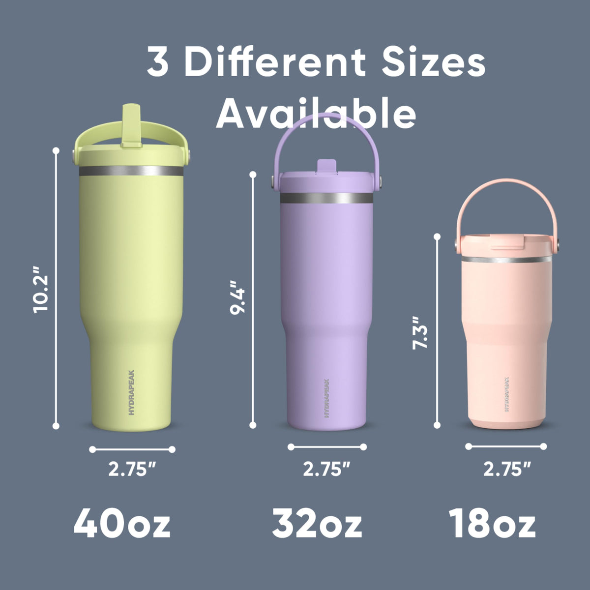 Hydrapeak Nomad powder coated finish adds long-lasting style and durability