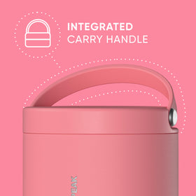 Hydrapeak Neon Crush 18oz jar side view highlights sturdy folding handle for portability