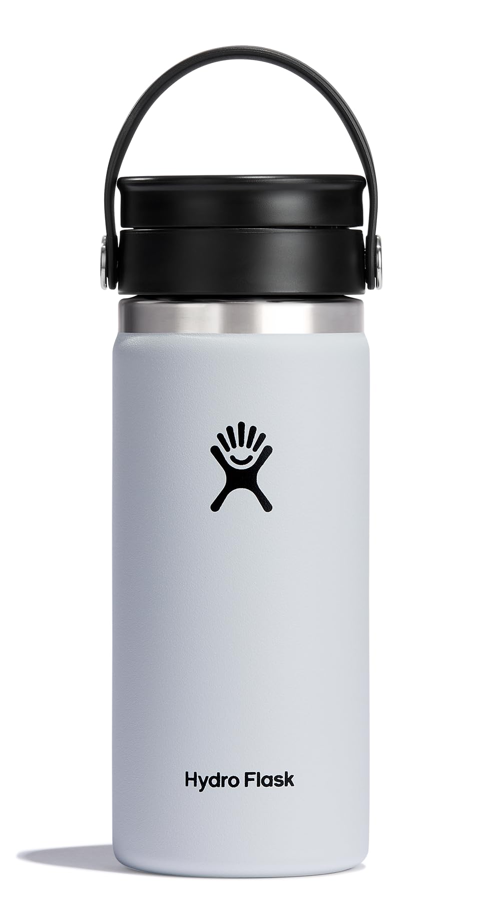 Hydro Flask 16 oz white wide-mouth bottle ready for daily hydration.