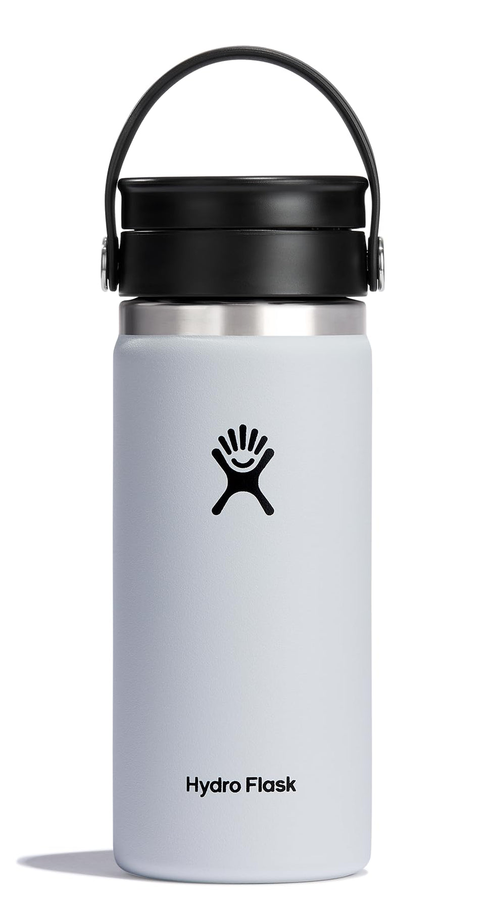 Hydro Flask 16 oz white wide-mouth bottle ready for daily hydration.