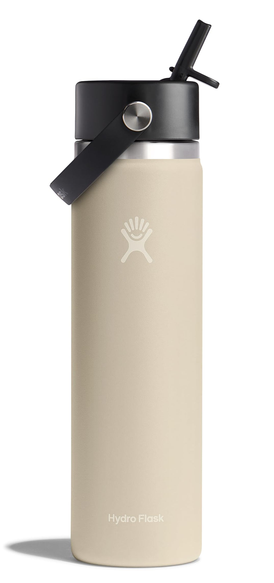 Hydro Flask 24 oz oat tan wide-mouth bottle for on-the-go hydration.