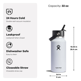 Chilled beverage inside Hydro Flask shows 24-hour cold insulation.
