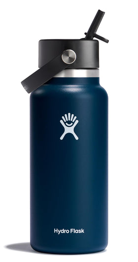 Hydro Flask 32oz Indigo Blue wide-mouth bottle for long-lasting cooling