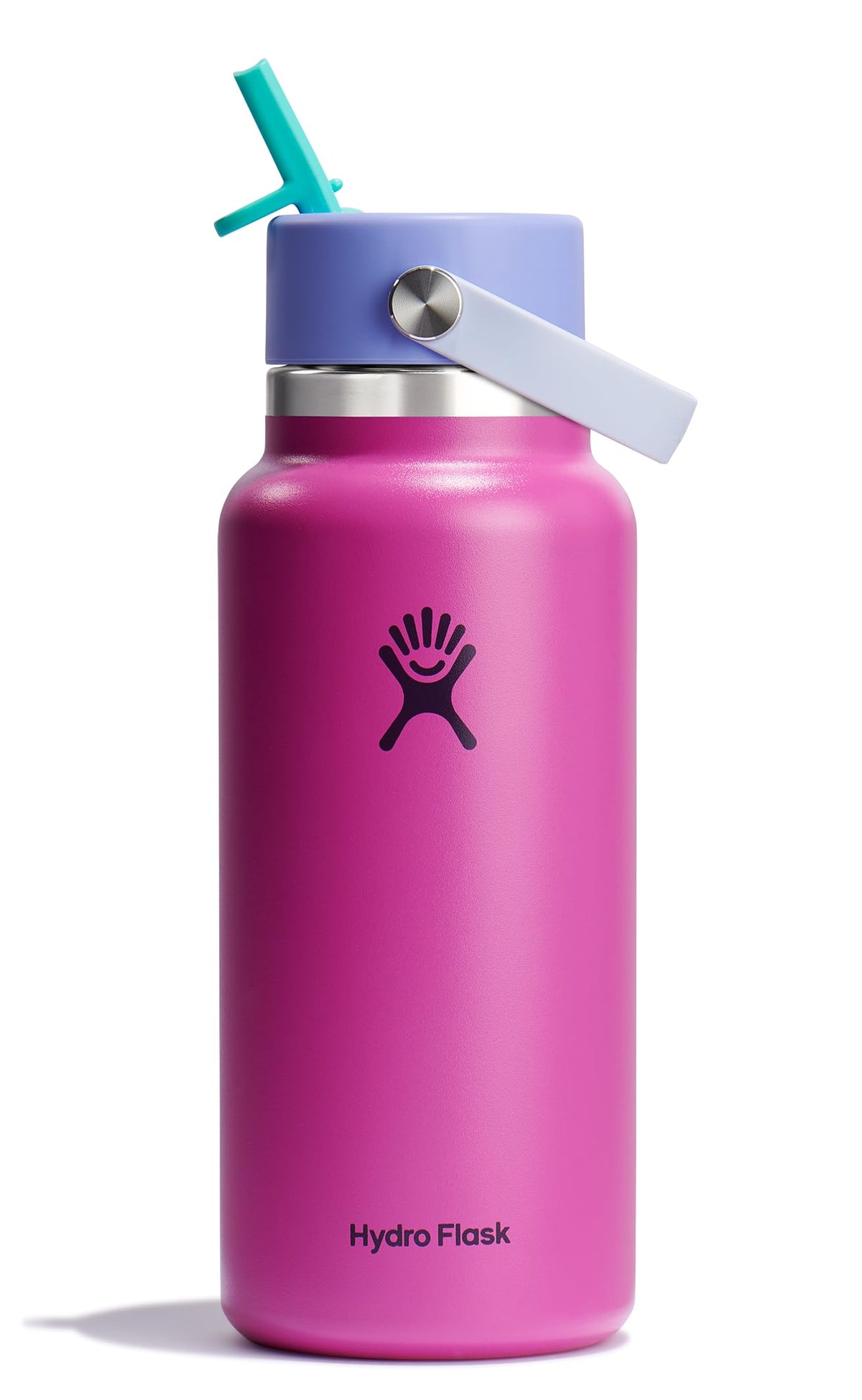 Hydro Flask 32 oz wide mouth bottle with Flex Straw Cap for easy, on-the-go hydration.