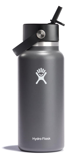 Hydro Flask 32 oz wide-mouth stone color bottle seen from the side for everyday hydration