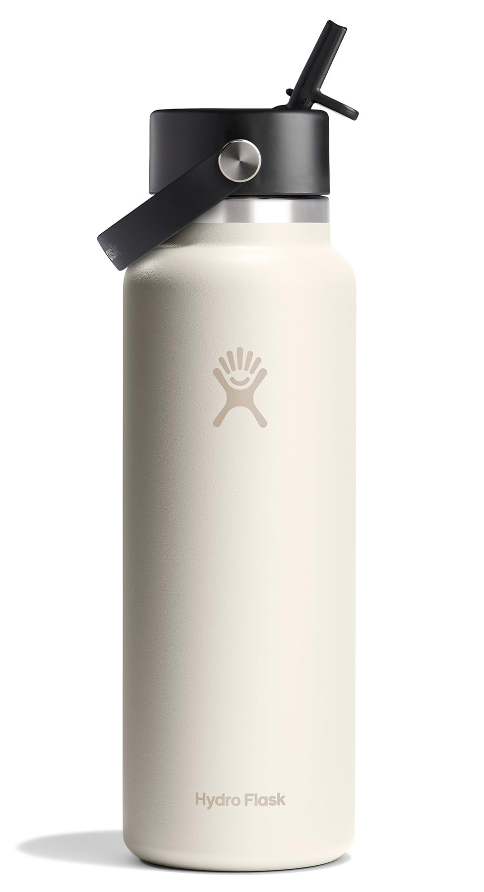 Hydro Flask 40oz Ivory Wide Mouth bottle with ice-cube-friendly opening