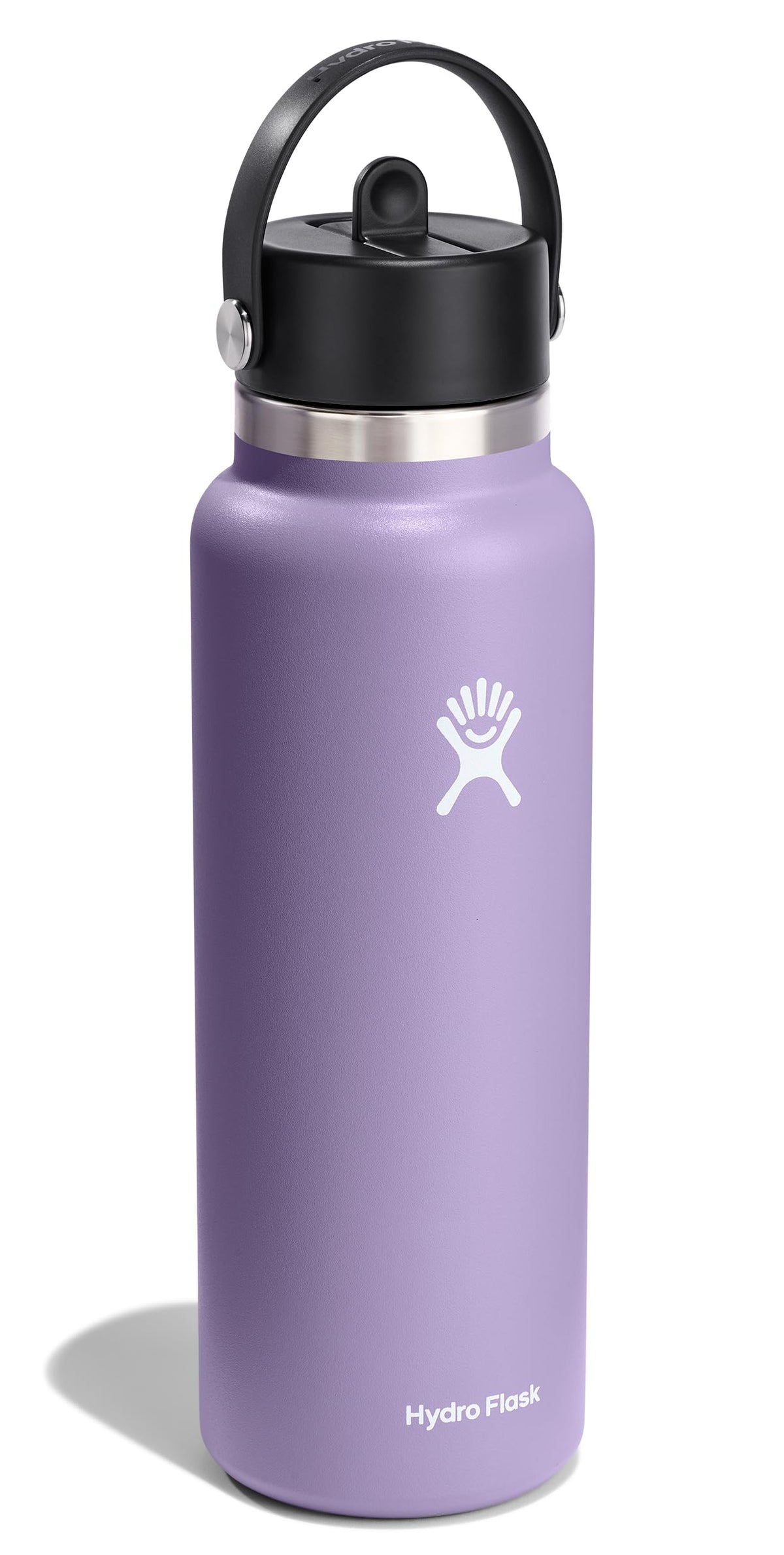 Hydro Flask Moonshadow 40 oz with Flex Straw Cap open for easy sipping.