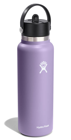 Hydro Flask Moonshadow 40 oz with Flex Straw Cap open for easy sipping.