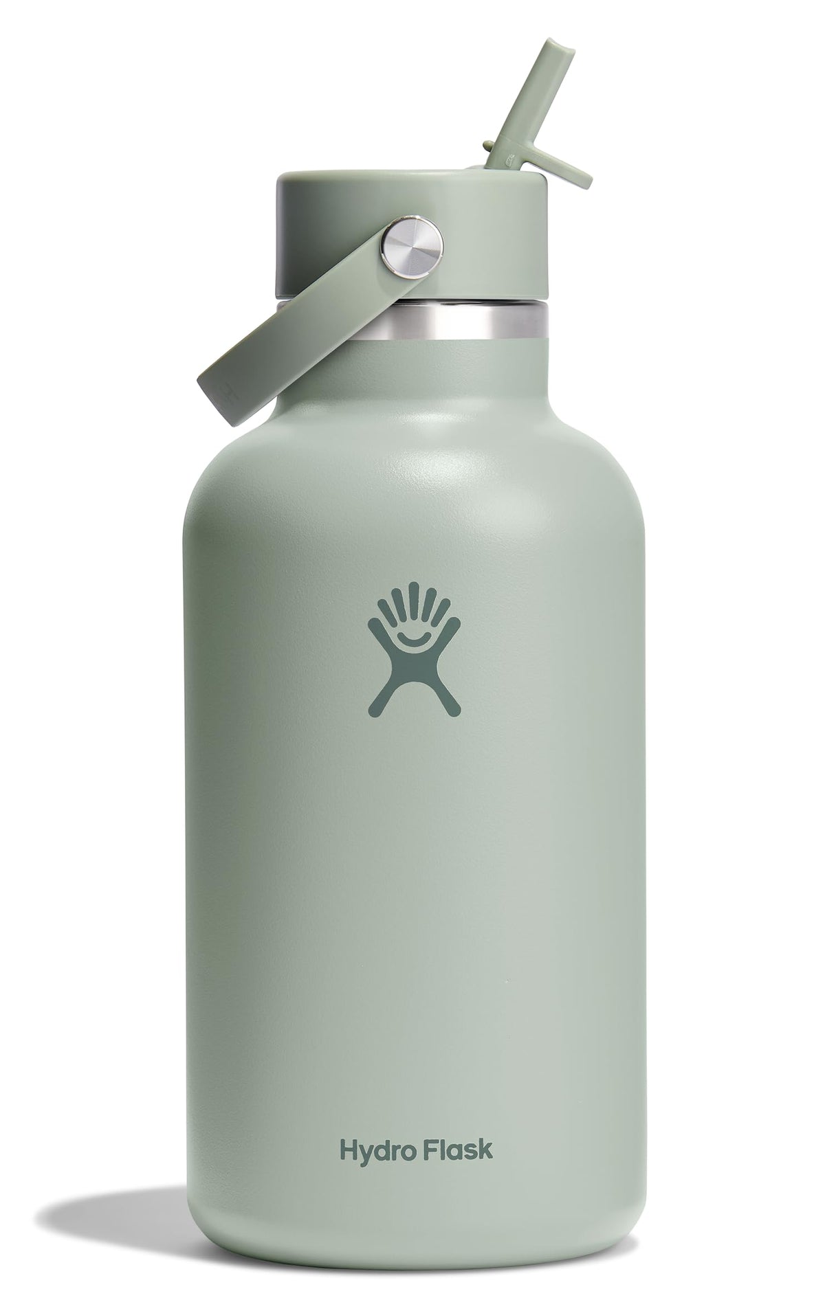 Hydro Flask 64 oz agave green wide mouth bottle keeps drinks cold for hours
