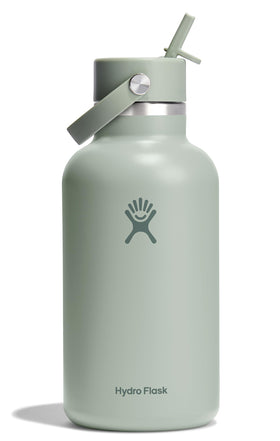 Hydro Flask 64 oz agave green wide mouth bottle keeps drinks cold for hours