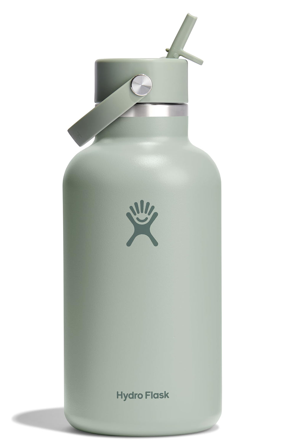 Hydro Flask 64 oz agave green wide mouth bottle keeps drinks cold for hours