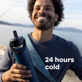 Wide mouth accommodates ice cubes while preserving flavor with stainless steel.