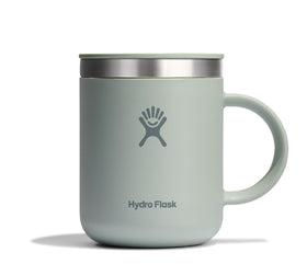 Hydro Flask coffee mug 12oz Agave Green with leak-resistant lid for on the go.