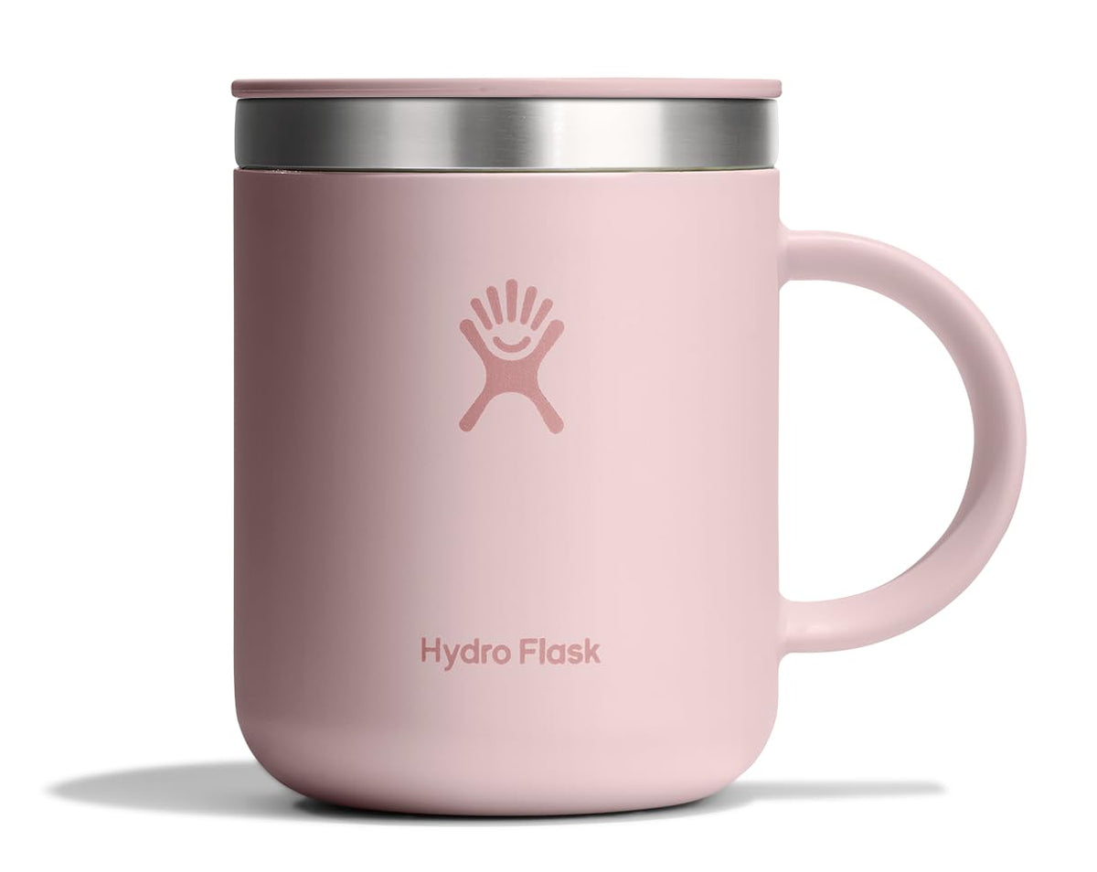 Hydro Flask Coffee Mug in Trillium Pink with closeable lid for spill-free travel.