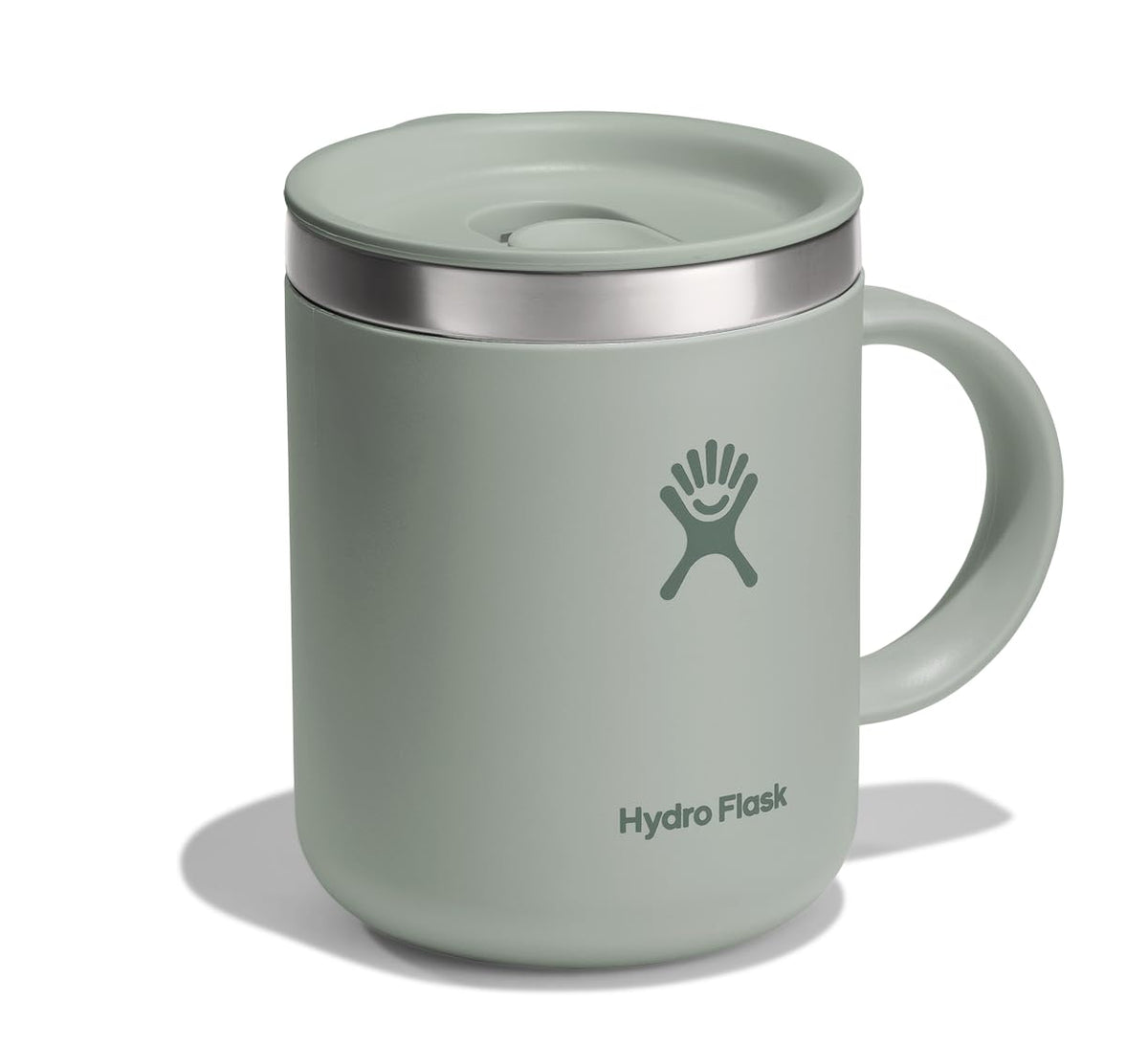 Hydro Flask coffee mug closeable lid showing splash resistance during transport.