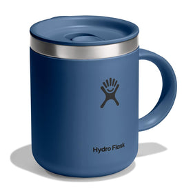 Hydro Flask coffee mug lid closeup showing leak-resistant seal for travel.