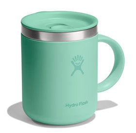 Hydro Flask mermaid green mug lid closeup showing leak-resistant seal