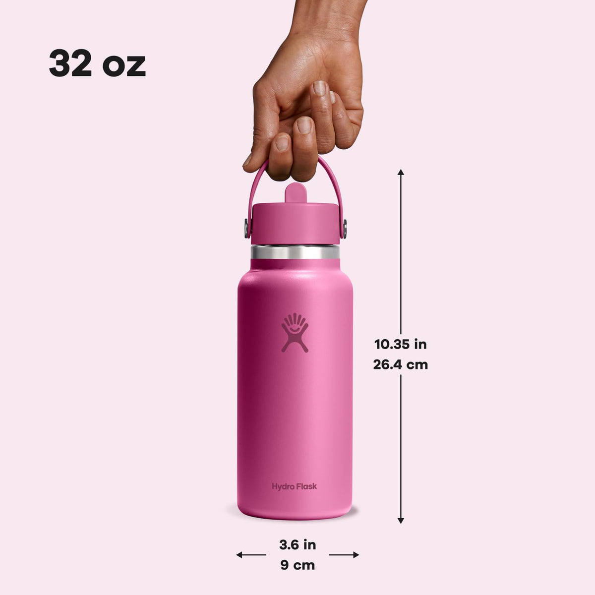 Hydro Flask color-matched lid complements reef pink bottle