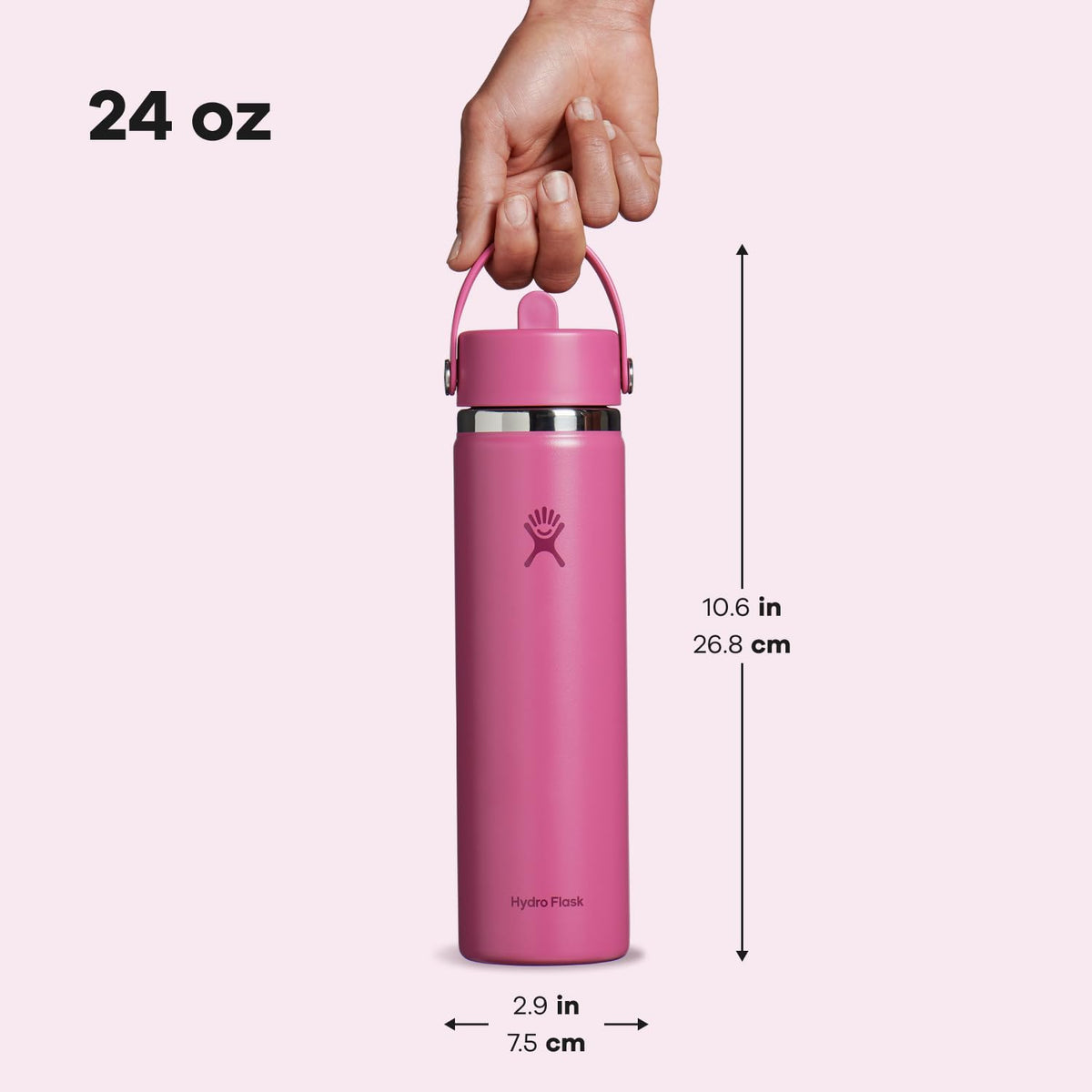 Hydro Flask bottle shown being cleaned in the dishwasher
