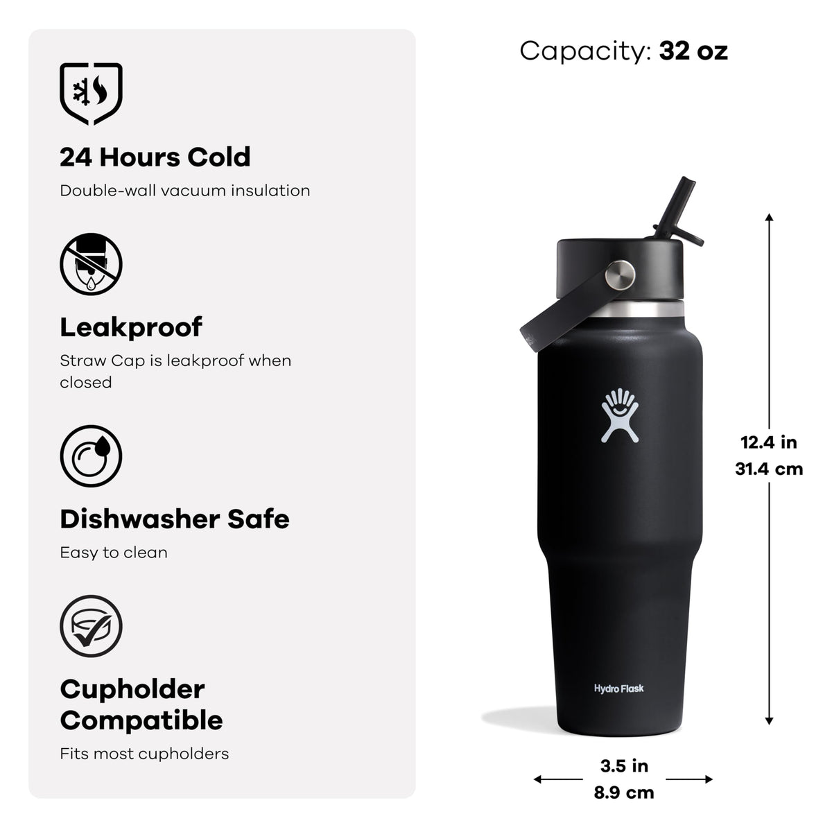 Hydro Flask bottle is dishwasher safe for easy cleaning after outdoor adventures