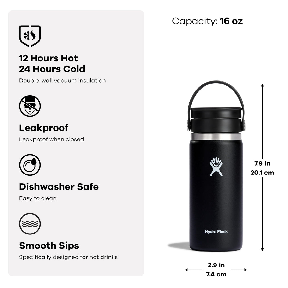 Hydro Flask Flex Sip Agave Green is dishwasher safe for easy cleaning.