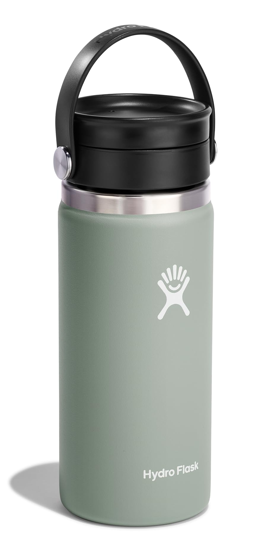 Hydro Flask Flex Sip Agave Green shows leakproof lid for on-the-go use.