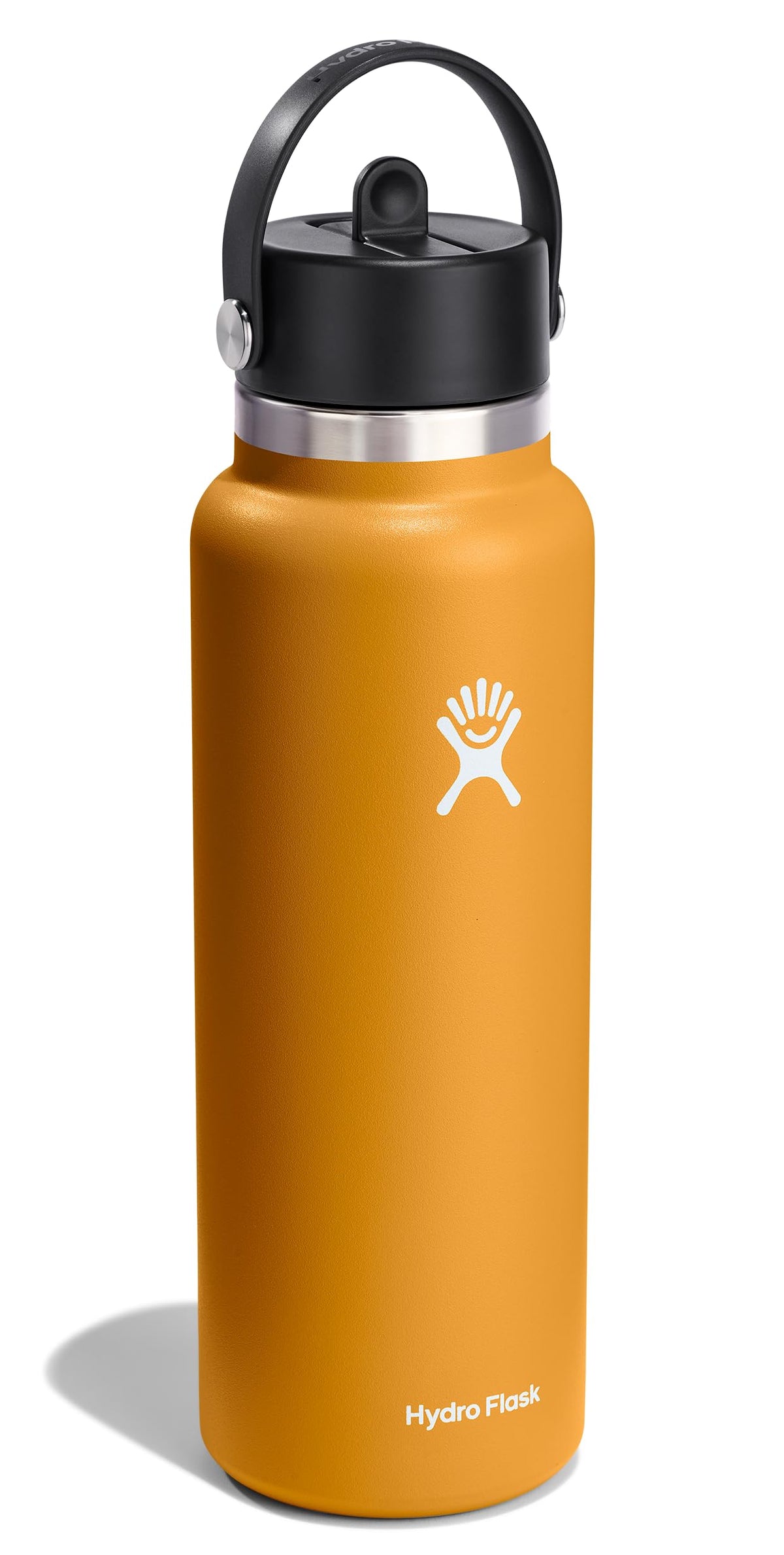 Hydro Flask Flex Straw Cap closeup shows leakproof seal for on-the-go hydration.