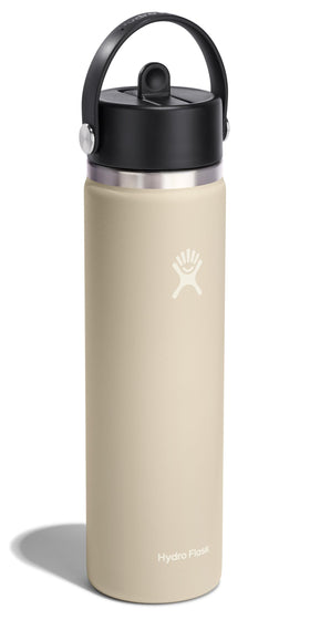 Hydro Flask Flex Straw Cap on bottle, leakproof and easy one-handed use.