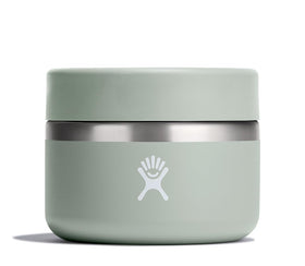 Hydro Flask Food Jar 12oz Agave Green front view, compact insulated design keeps meals fresh.