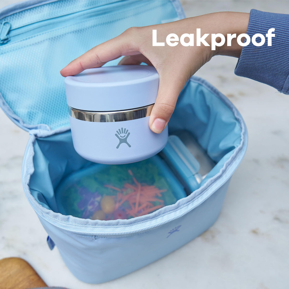 Hydro Flask Food Jar leakproof design prevents spills in bags