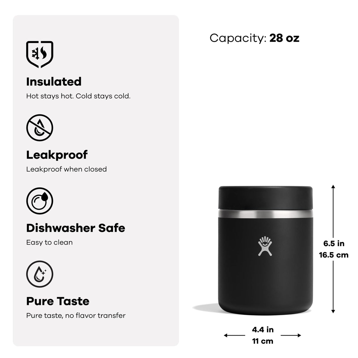 Hydro Flask Food Jar stainless steel preserves pure taste without flavor transfer