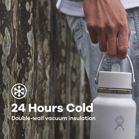 Hydro Flask wide mouth fits ice cubes for refreshing cold drinks