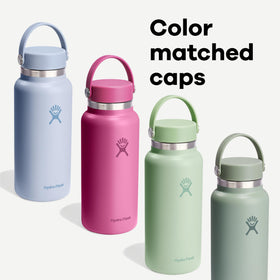 Hydro Flask wide mouth design accommodates ice cubes with ease.