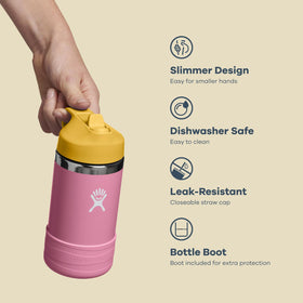 Hydro Flask Kids Koala 12 oz handheld-easy-grip capture demonstrates comfortable hold.