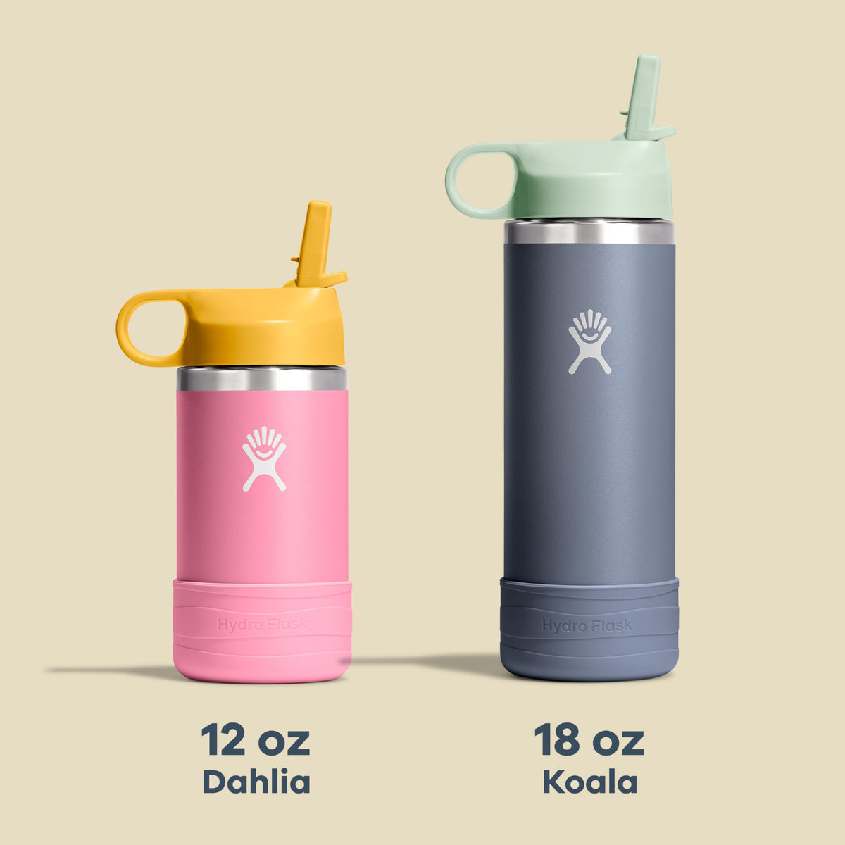 Hydro Flask Kids Koala 12 oz school-use image shows versatile kid-friendly bottle.