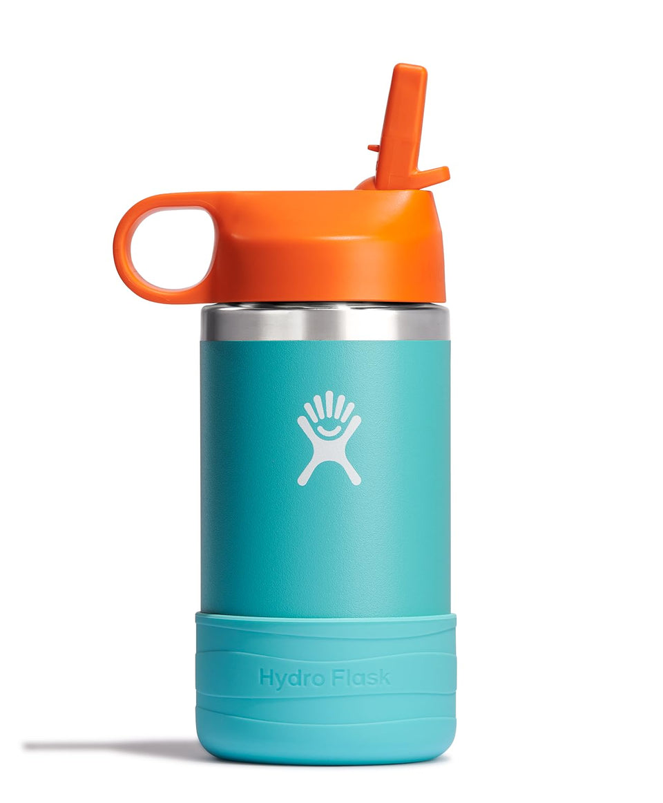 Hydro Flask Kids seaspray blue 12oz bottle stays cold up to 24 hours