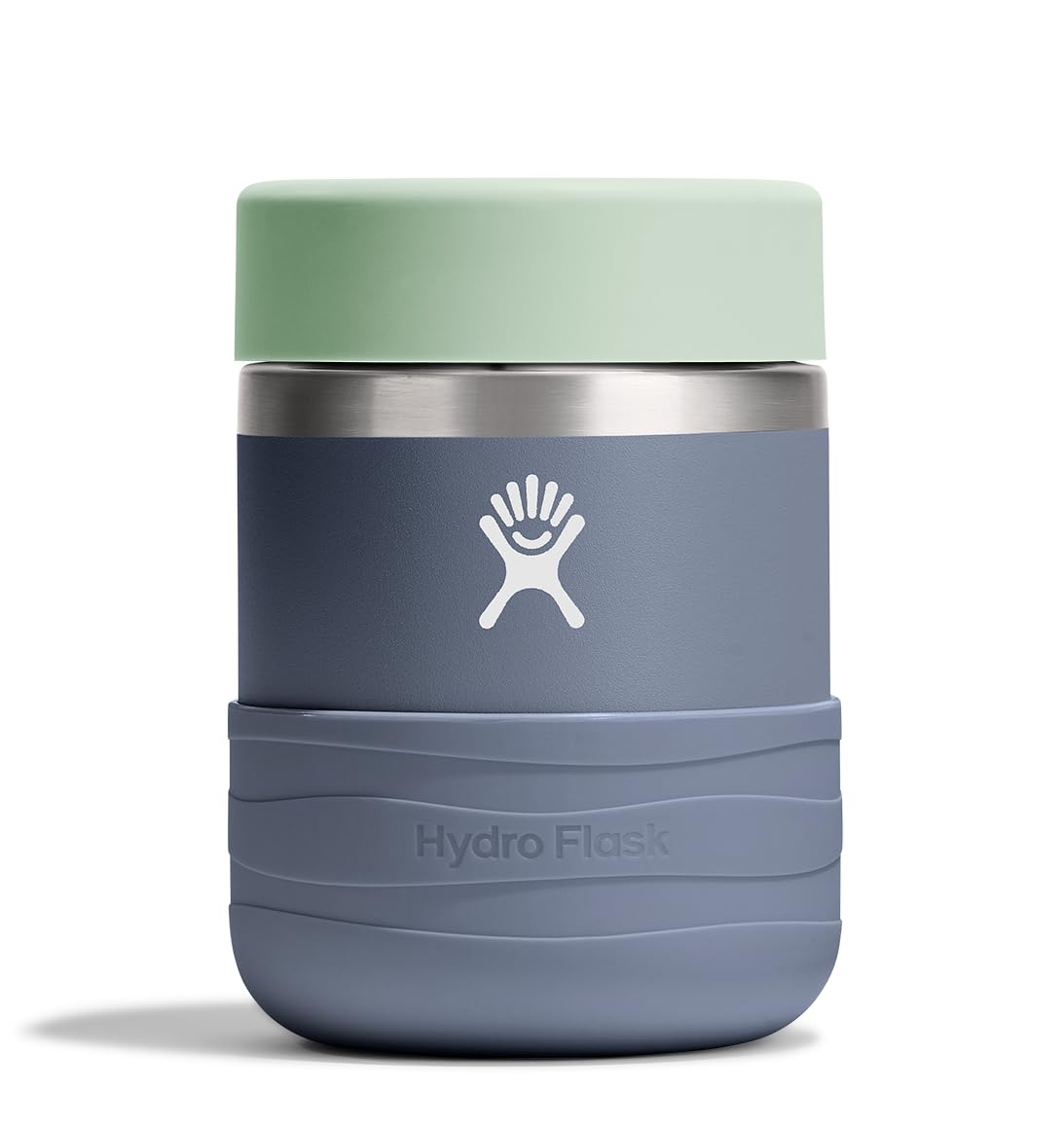 Hydro Flask Koala Gray 12oz food jar, front view, ideal for kids' school lunches.