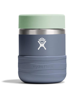 Hydro Flask Koala Gray 12oz food jar, front view, ideal for kids' school lunches.