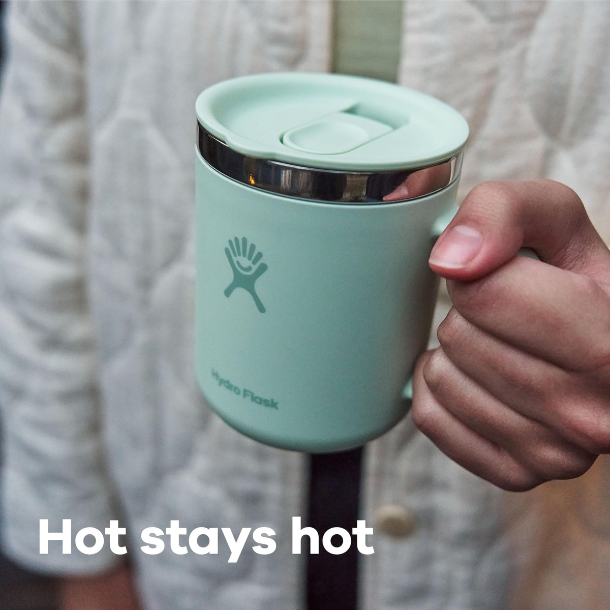 Hydro Flask leak resistant lid ensures splash free sipping