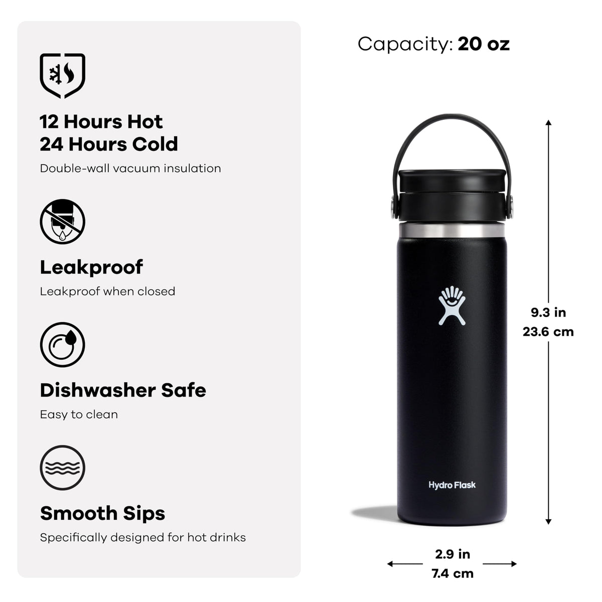 Hydro Flask leakproof Flex Sip Lid prevents spills during travel