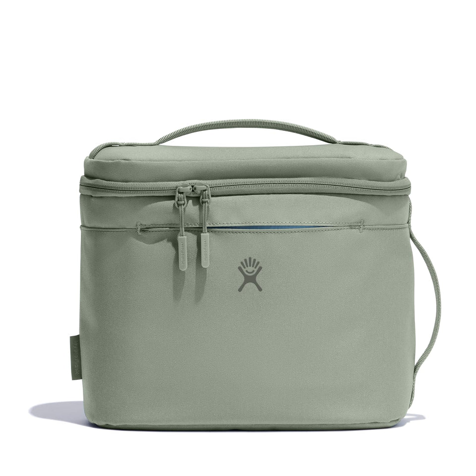 Hydro Flask Lunch Bag Agave Green front view, compact for daily meals.