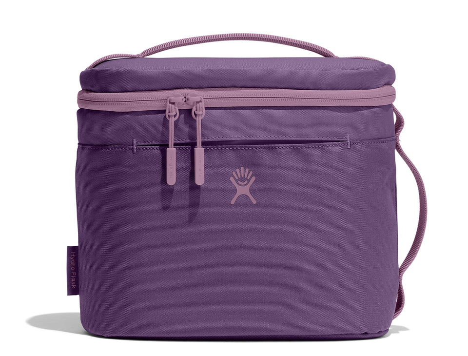 Hydro Flask Lunch Bag Beachplum Purple top-open for easy loading and on-the-go meals