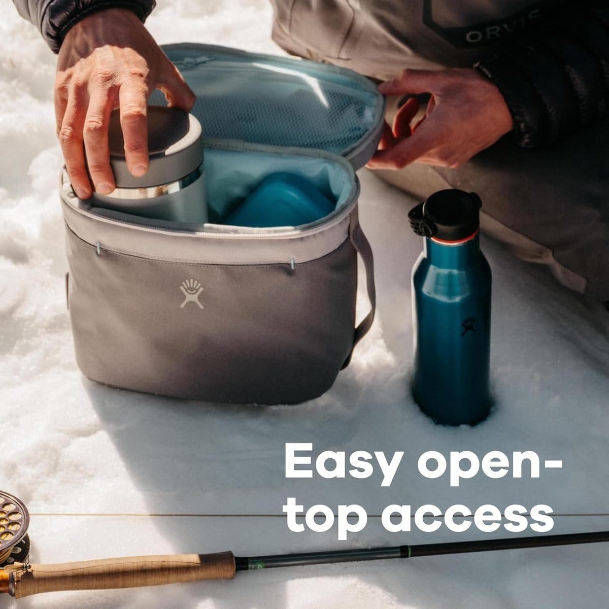 Hydro Flask Lunch Bag with ice-pack ready to help keep foods cool