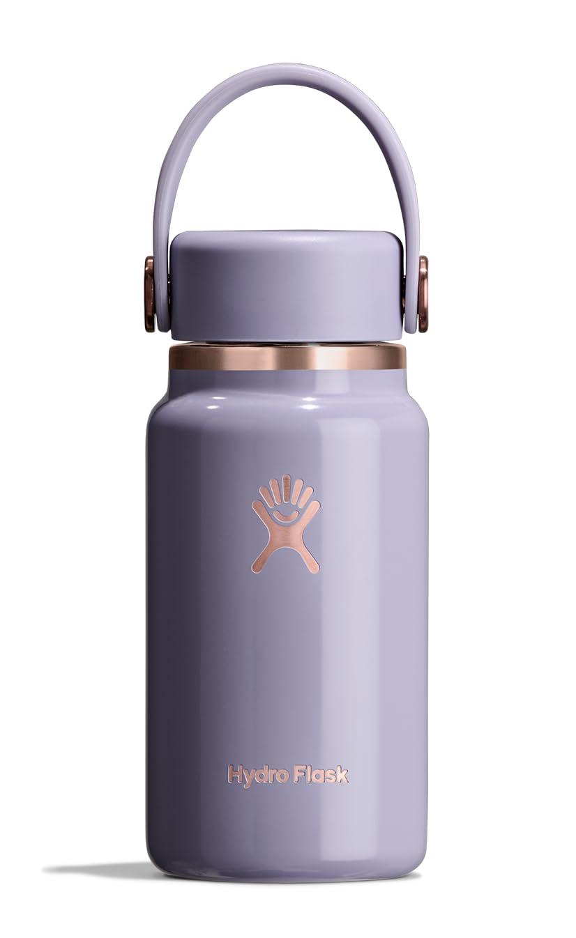 Hydro Flask Micro Bottle 6.7 oz in Vapor Rose Gold keeps drinks hot or cold on the go.