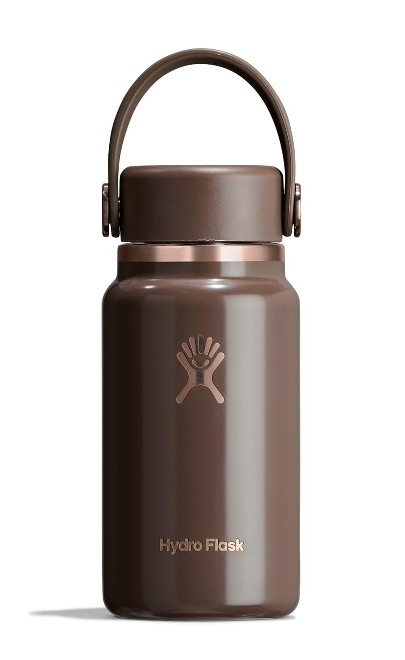 Hydro Flask Micro Bottle Chocolate Rose Gold finish, compact and stylish for on-the-go hydration.