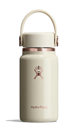 Hydro Flask Micro Bottle in Linen Rose Gold with pocket clip for on-the-go hydration.
